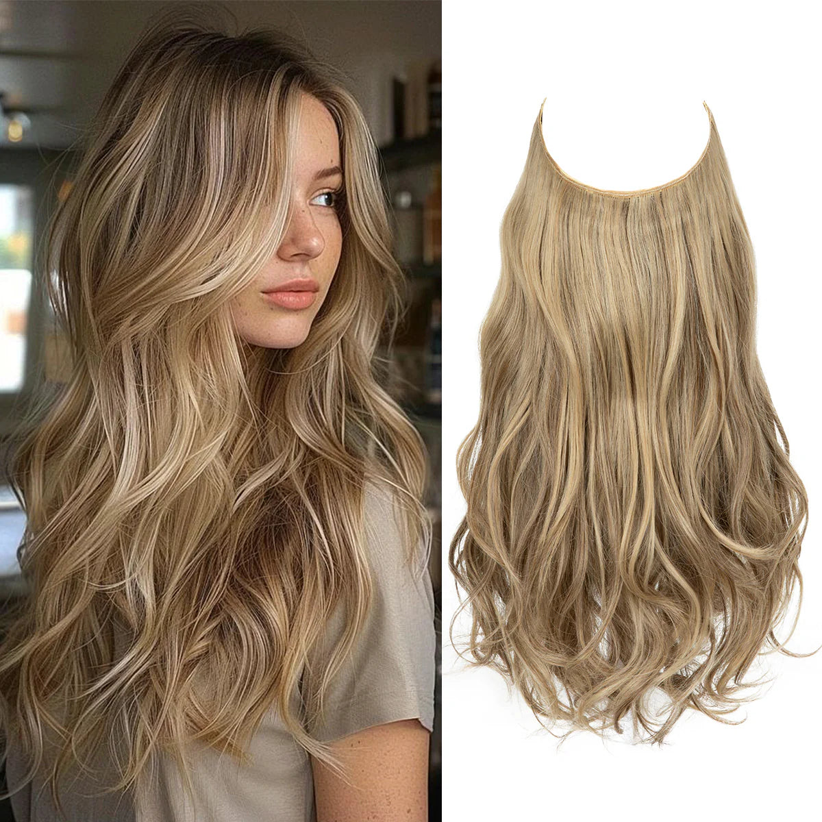 💜Invisible Natural Long Curly Wig