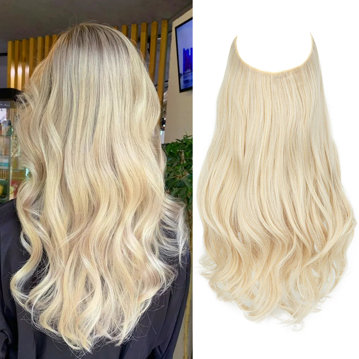 💜Invisible Natural Long Curly Wig
