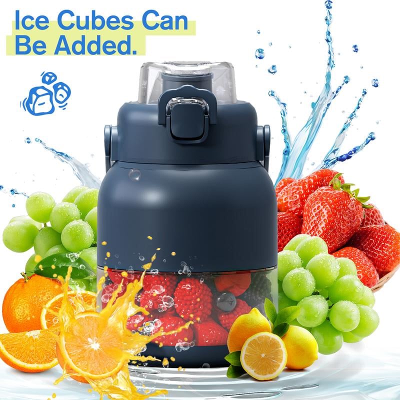 Electric Citrus Juicer 44 oz, Straw, Two Lids, Portable Blender for Smoothies, Shakes, Food Prep & Frozen Blending