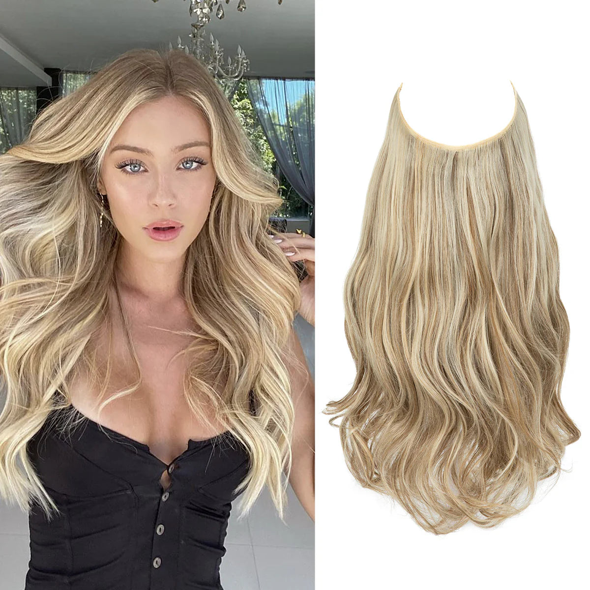 💜Invisible Natural Long Curly Wig