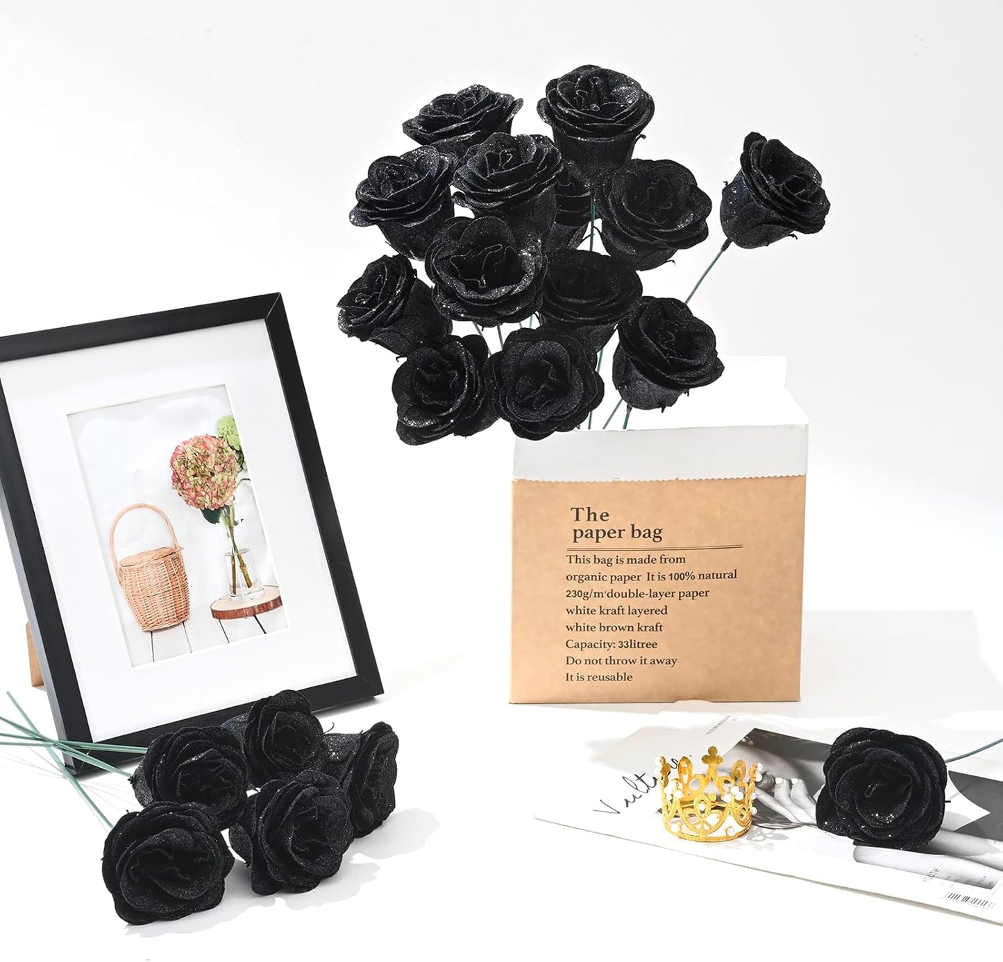 🎄💕Glitter Rose Bouquet💕Couple Glitter Everlasting Rose Bouquet (Never Wither)