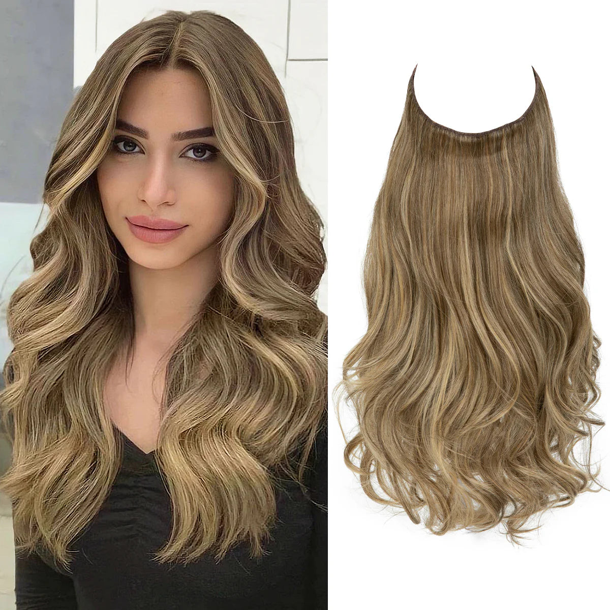 💜Invisible Natural Long Curly Wig