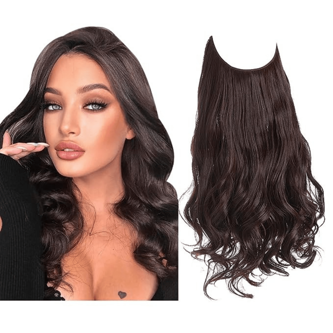💜Invisible Natural Long Curly Wig