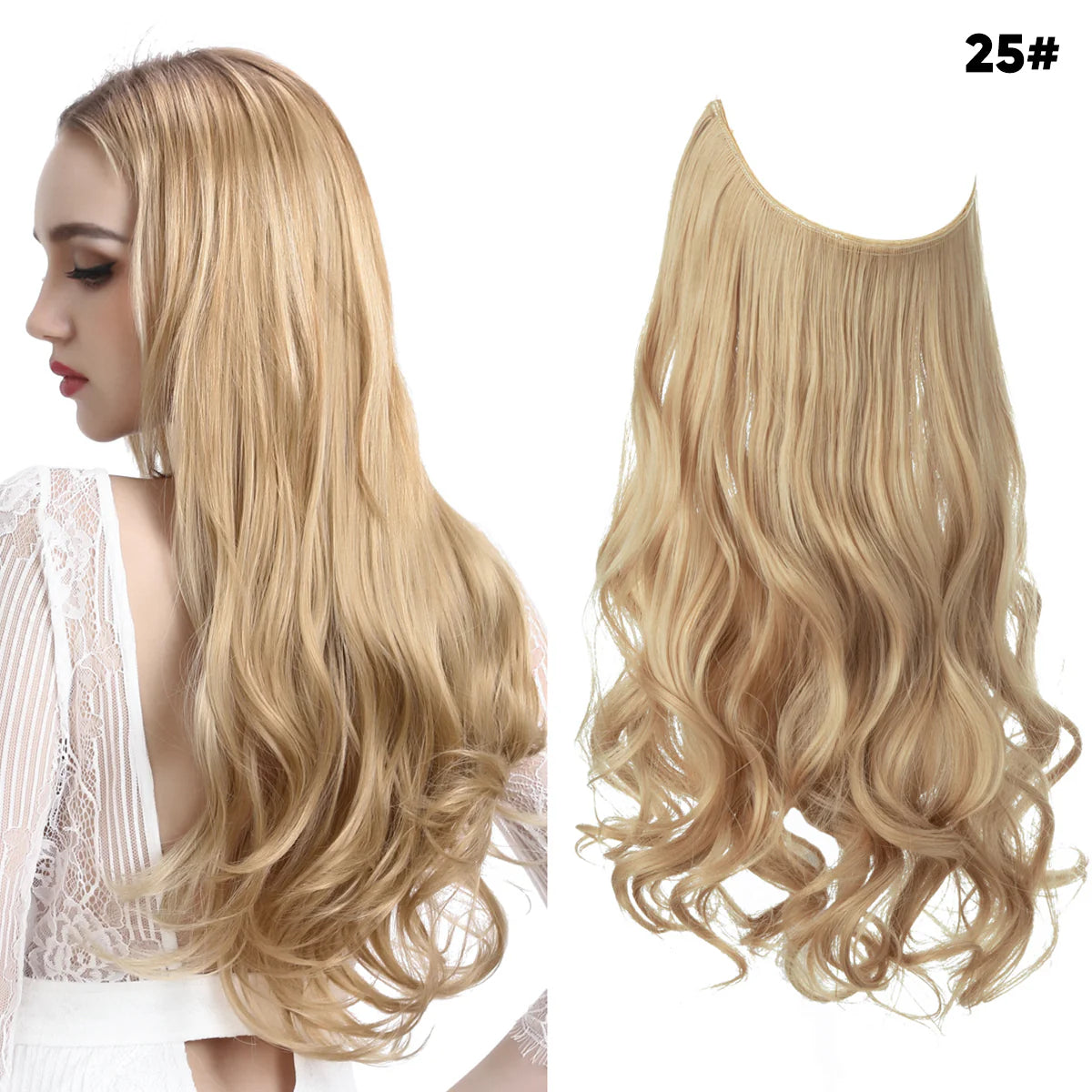 💜Invisible Natural Long Curly Wig