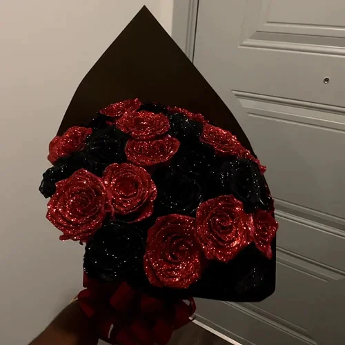 🎄💕Glitter Rose Bouquet💕Couple Glitter Everlasting Rose Bouquet (Never Wither)