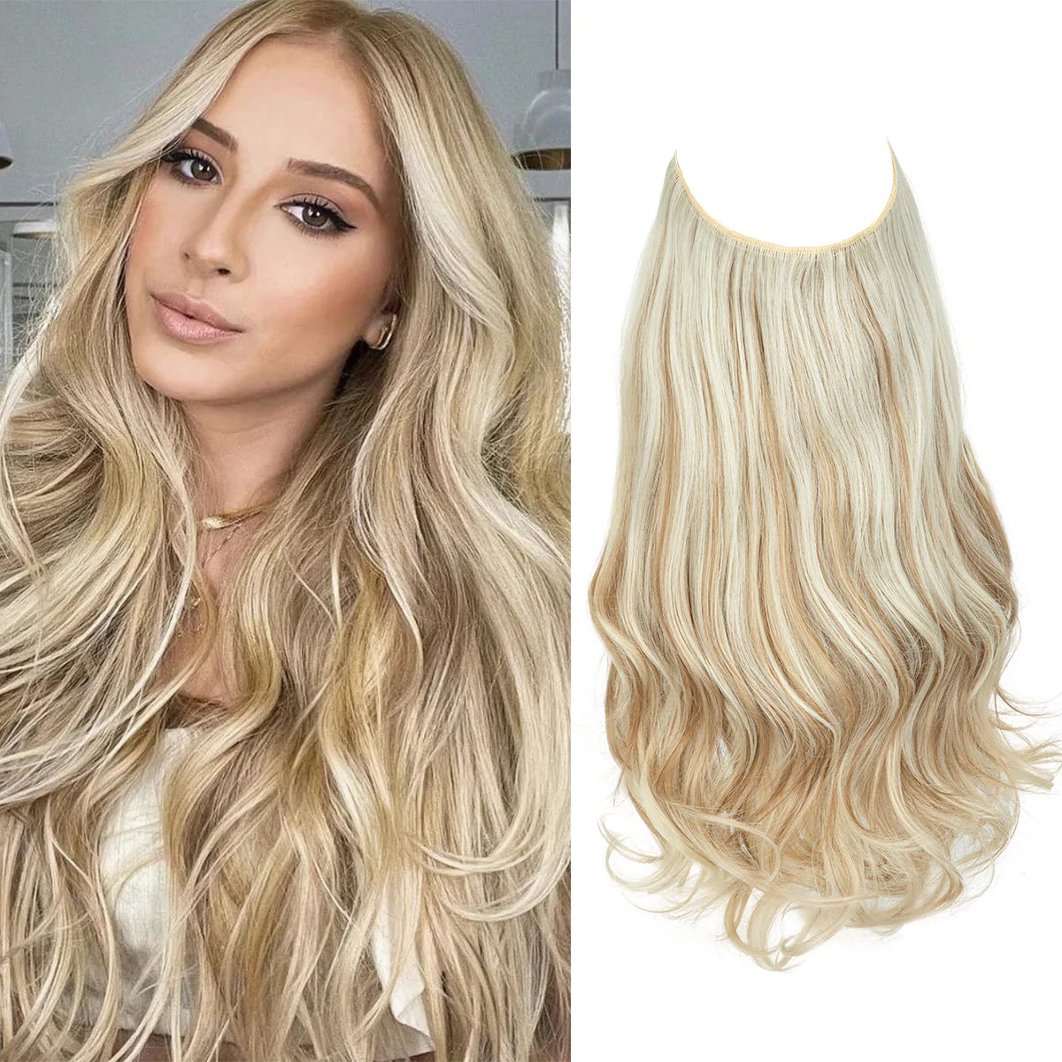 💜Invisible Natural Long Curly Wig