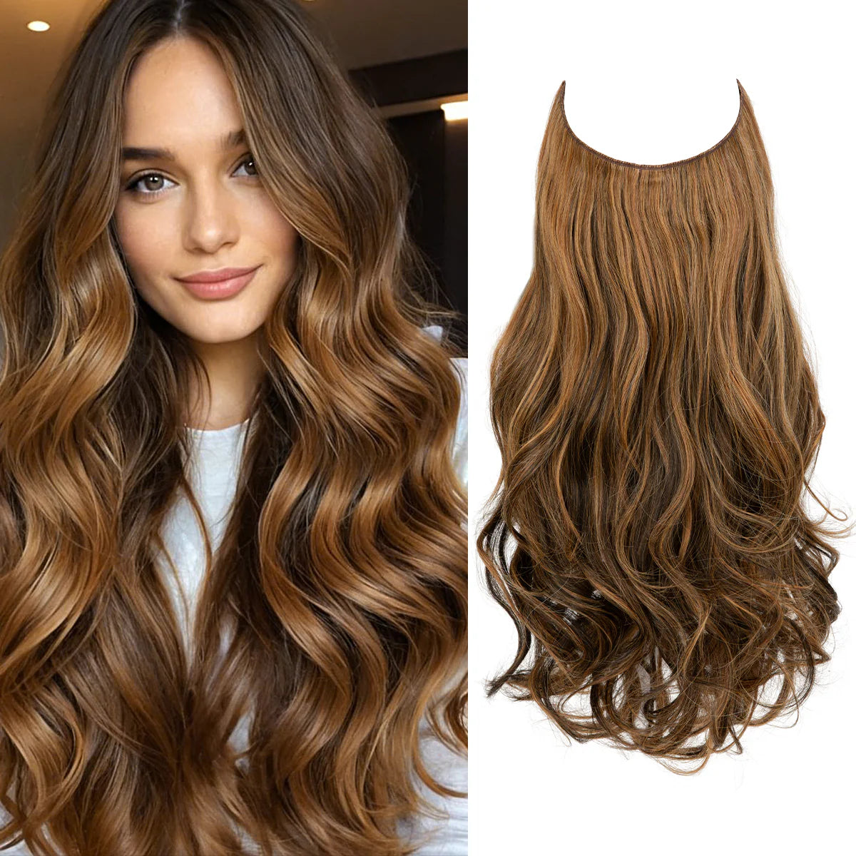 💜Invisible Natural Long Curly Wig
