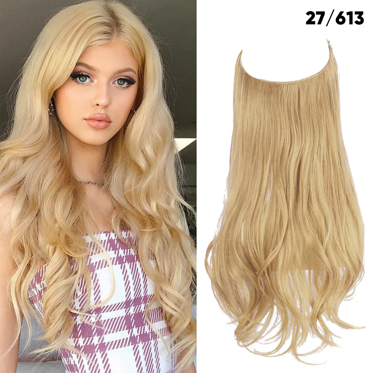 💜Invisible Natural Long Curly Wig