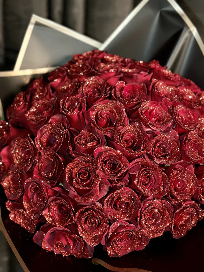 🎄💕Glitter Rose Bouquet💕Couple Glitter Everlasting Rose Bouquet (Never Wither)