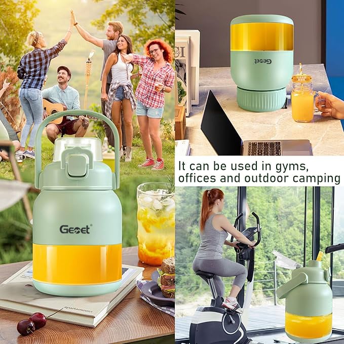 Electric Citrus Juicer 44 oz, Straw, Two Lids, Portable Blender for Smoothies, Shakes, Food Prep & Frozen Blending