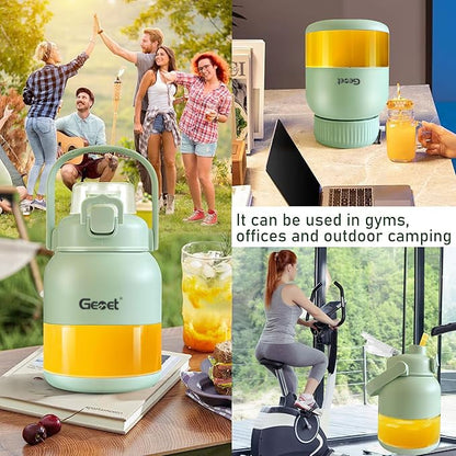 Electric Citrus Juicer 44 oz, Straw, Two Lids, Portable Blender for Smoothies, Shakes, Food Prep & Frozen Blending