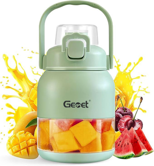 Electric Citrus Juicer 44 oz, Straw, Two Lids, Portable Blender for Smoothies, Shakes, Food Prep & Frozen Blending