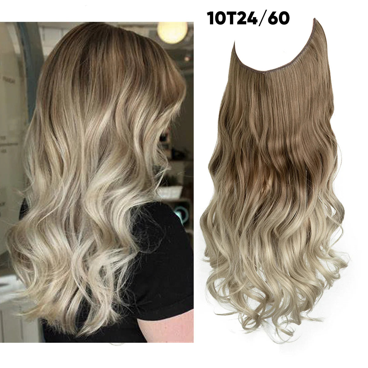 💜Invisible Natural Long Curly Wig