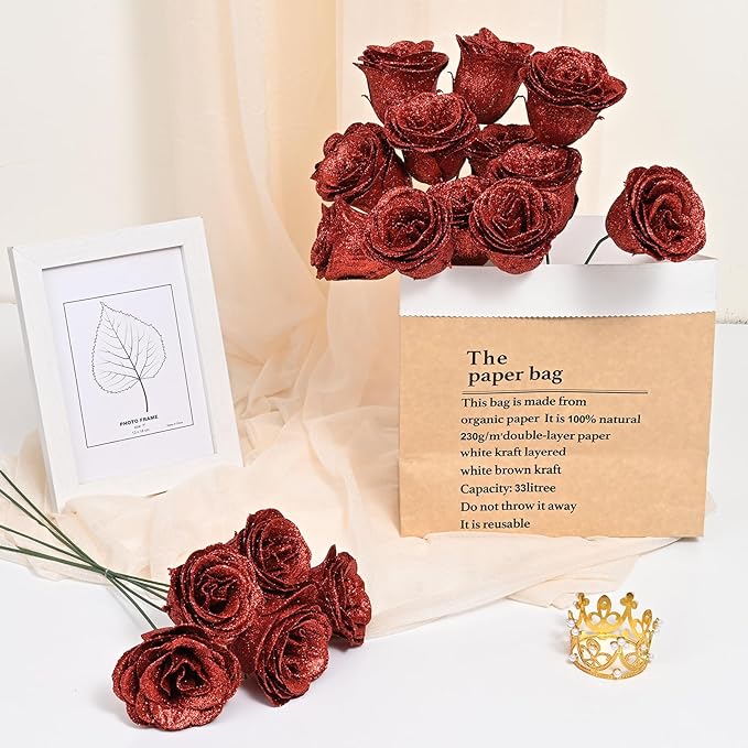 🎄💕Glitter Rose Bouquet💕Couple Glitter Everlasting Rose Bouquet (Never Wither)