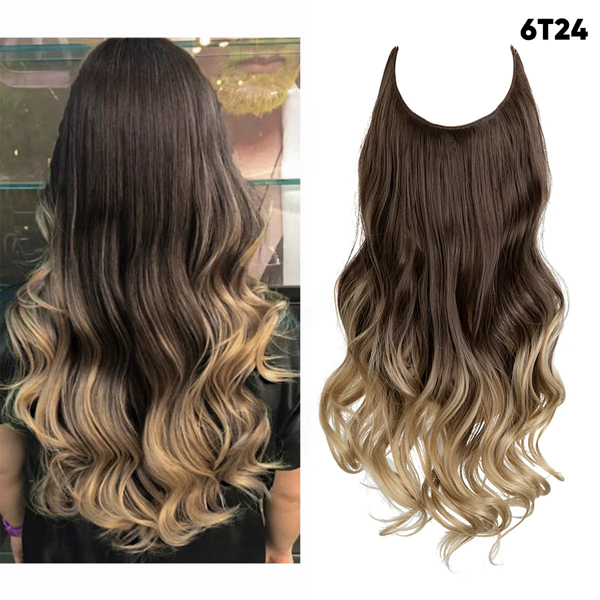 💜Invisible Natural Long Curly Wig