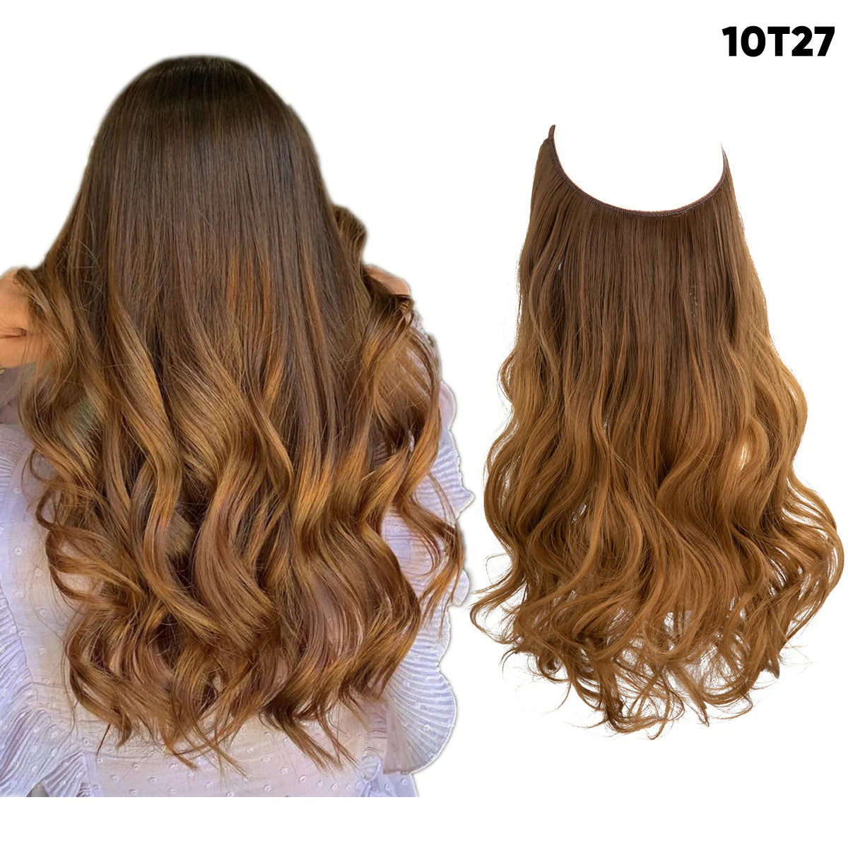 💜Invisible Natural Long Curly Wig
