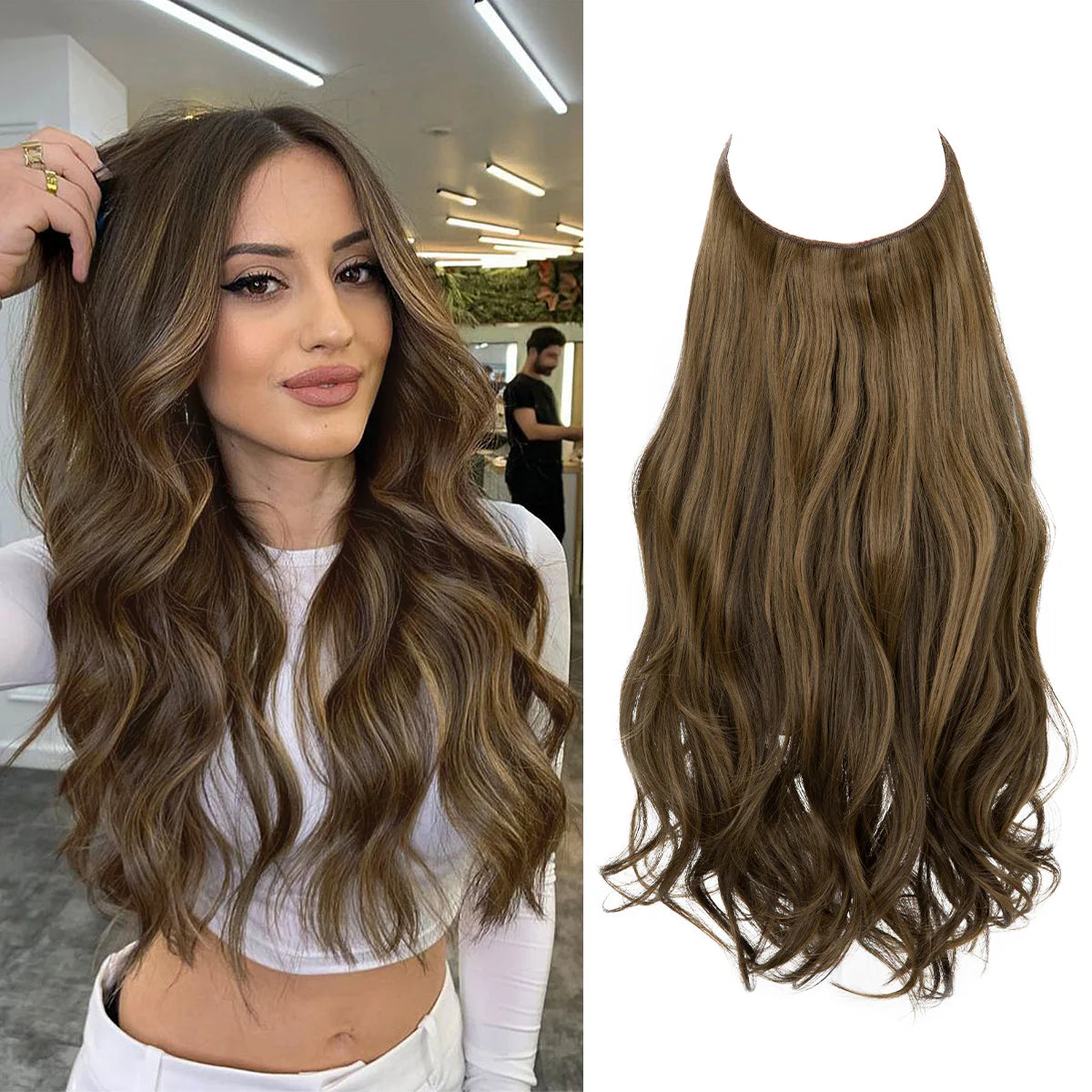 💜Invisible Natural Long Curly Wig