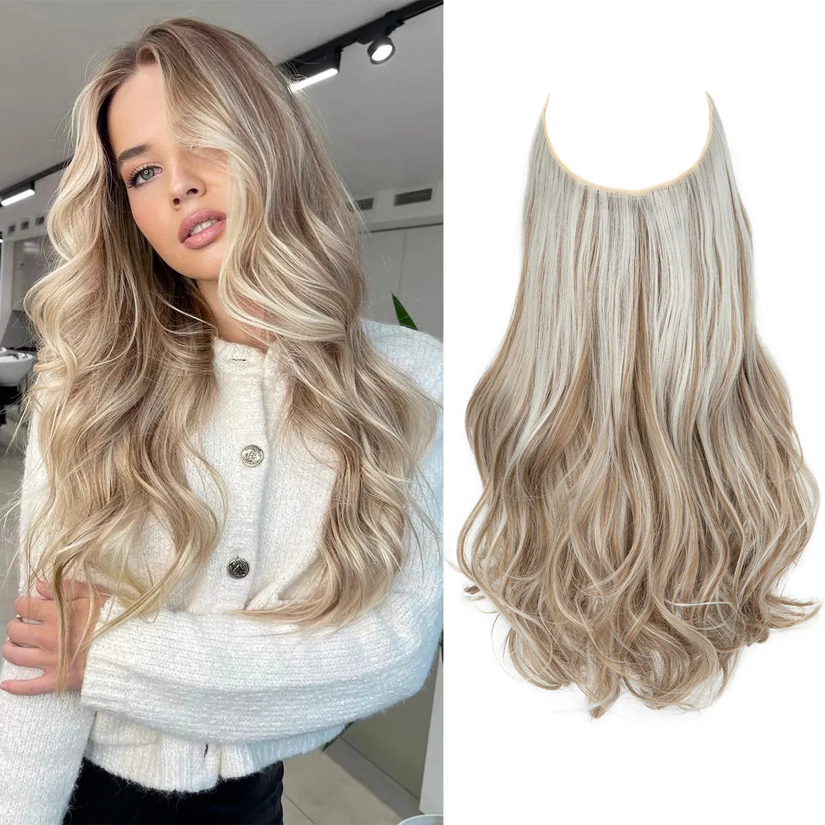💜Invisible Natural Long Curly Wig