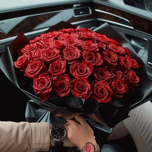 🎄💕Glitter Rose Bouquet💕Couple Glitter Everlasting Rose Bouquet (Never Wither)