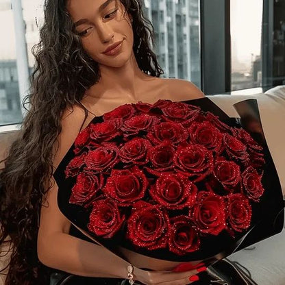 🎄💕Glitter Rose Bouquet💕Couple Glitter Everlasting Rose Bouquet (Never Wither)