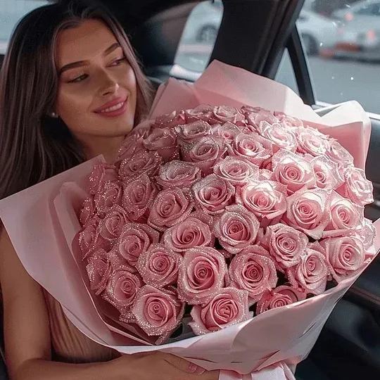 🎄💕Glitter Rose Bouquet💕Couple Glitter Everlasting Rose Bouquet (Never Wither)