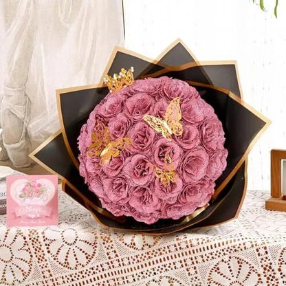 🎄💕Glitter Rose Bouquet💕Couple Glitter Everlasting Rose Bouquet (Never Wither)